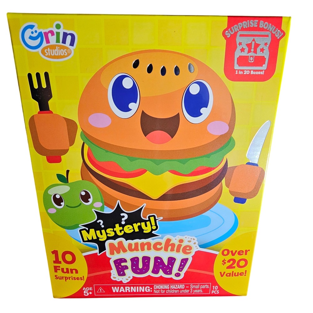 Grin Studios Mystery Munchie‎ Fun 10 Surprises Blind Box Food Toys NEW